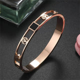 Stainless Steel Tree Hollow Bangle Bracelet for Women