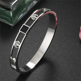 Stainless Steel Tree Hollow Bangle Bracelet for Women