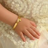 Custom Name Heart Bracelets for Baby Stainless Steel Kids Baptism Bangle