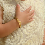 Custom Name Heart Bracelets for Baby Stainless Steel Kids Baptism Bangle