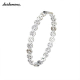 Luxury Crystal Bangles for Women, Stainless Steel Bracelets, Gift