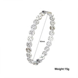 Luxury Crystal Bangles for Women, Stainless Steel Bracelets, Gift