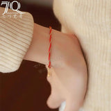 S925 Silver Happy Bracelet Red Rope Woven Hand Rope Light Niche