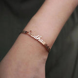 Custom Name Bracelets for Women Stainless Steel 18k Plated Bangles