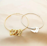 Personalized Hearts Name Bracelet Custom Engraved Bangle