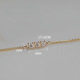 925 Silver Zircon Micro-inlaid Bracelet 18k Ins Minimalism Japanese Gift