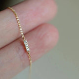 925 Silver Zircon Micro-inlaid Bracelet 18k Ins Minimalism Japanese Gift