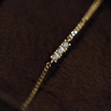 925 Silver Zircon Micro-inlaid Bracelet 18k Ins Minimalism Japanese Gift