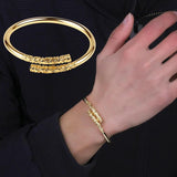 Engraved Charm Cuff Bracelet - Punk Color Jewelry Gift
