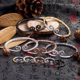 Engraved Charm Cuff Bracelet - Punk Color Jewelry Gift