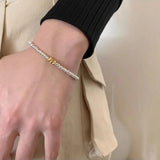 925 Sterling Silver Hiphop Ball Bracelet Vintage Hasp, Birthday Gift