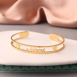 Custom Name Bracelet for Women, Personalized Stainless Steel Bangle