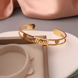 Custom Name Bracelet for Women, Personalized Stainless Steel Bangle