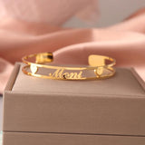 Custom Name Bracelet for Women, Personalized Stainless Steel Bangle