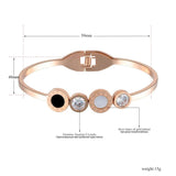 Roman Numeral CZ Crystal Wedding Bangle Stainless Steel Love Charm Bracelet