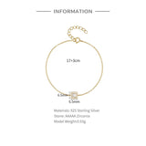 925 Sterling Silver Zircon Chain Bracelet for Girls