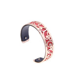 15MM Flower Reversible Leather Bracelet Interchangeable Bangle