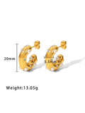 Uworld Stainless Steel Pearls Beads Huggie Earrings