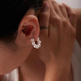 Uworld Stainless Steel Pearls Beads Huggie Earrings