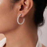 Uworld Stainless Steel Pearls Beads Huggie Earrings