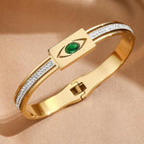Waterproof Stainless Steel Bangle Devil Eye Charm Wristband