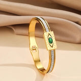 Waterproof Stainless Steel Bangle Devil Eye Charm Wristband