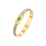Waterproof Stainless Steel Bangle Devil Eye Charm Wristband