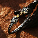 Man's Wolf Stainless Steel Bangle Bracelet BRG-032