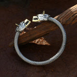 Man's Wolf Stainless Steel Bangle Bracelet BRG-032