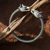 Man's Wolf Stainless Steel Bangle Bracelet BRG-032