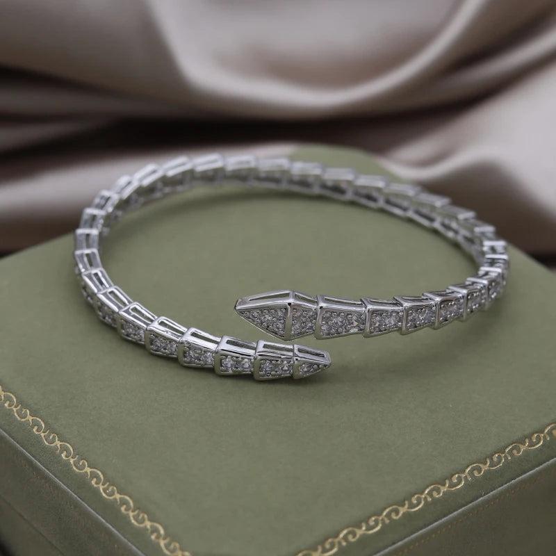 Korea Jewelry 14K Real plated Zircon snake Bracelet