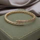 Korea Jewelry 14K Real plated Zircon snake Bracelet