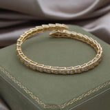 Korea Jewelry 14K Real plated Zircon snake Bracelet
