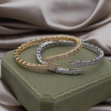 Korea Jewelry 14K Real plated Zircon snake Bracelet