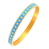 Enamel Wave Point Bangles for Women Stainless Steel Wedding Bracelets
