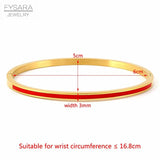 Orange Enamel Bangles Bracelets for Women Stainless Steel Jewelry