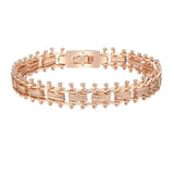 2 Style Women Smooth/Carve Beads Geometric Rose Strand Chains Bracelets