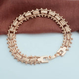 2 Style Women Smooth/Carve Beads Geometric Rose Strand Chains Bracelets