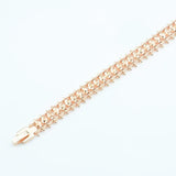 2 Style Women Smooth/Carve Beads Geometric Rose Strand Chains Bracelets