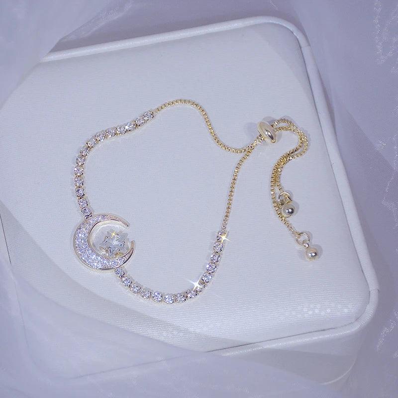 Zircon Moon Star Bracelet Micro Inlaid Zirconia Pulseras Bangles