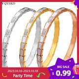 Zircon Inlaid Snake Bone Bracelet Snap Bangle