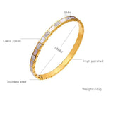 Zircon Inlaid Snake Bone Bracelet Snap Bangle