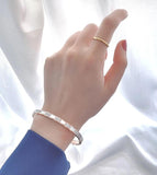 Zircon Inlaid Snake Bone Bracelet Snap Bangle