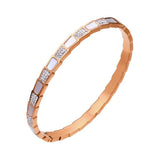 Zircon Inlaid Snake Bone Bracelet Snap Bangle