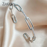 Geometric Hollow Cuff Bangle with Cubic Zircon