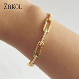Geometric Hollow Cuff Bangle with Cubic Zircon