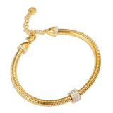 Crystal Snake Chain Rhinestone Bracelet Adjustable Stainless Steel Bangle
