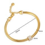 Crystal Snake Chain Rhinestone Bracelet Adjustable Stainless Steel Bangle
