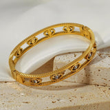 Boho Evil Eye Stainless Steel Bangles Bracelet for Women