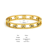 Boho Evil Eye Stainless Steel Bangles Bracelet for Women